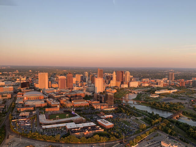 A birds-eye view of downtown Columbus